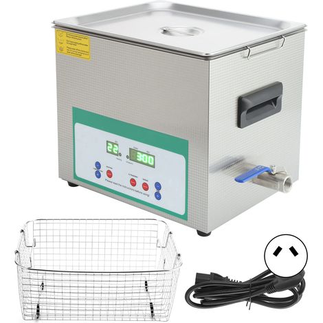 Nettoyeur ultrasonique 10L 240W, cuve de dégraissage pour petites pièces, bain à ultrasons avec minuterie, modèle DK‑410HTDAU, prise 200‑240V 50Hz (1/5)