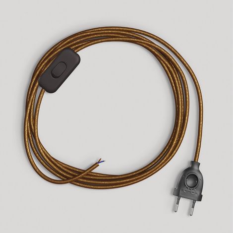 creative cables -  Cablaggio per lampada con cavo rame lucido e glitterato 1,80 m