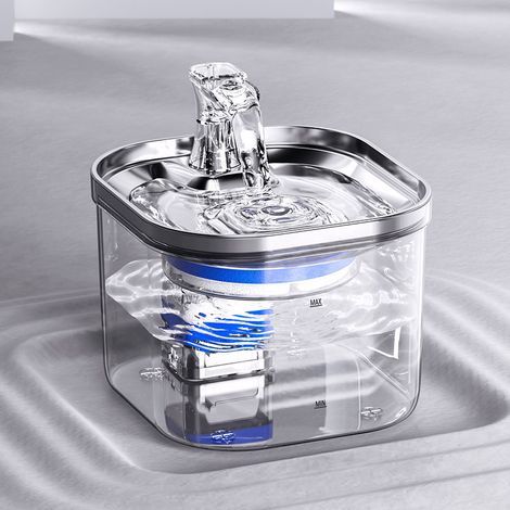 AIDUCHO Katzenbrunnen, automatischer Wasserspender aus Edelstahl, 2 l, ultraleise, auch als Hundenapf erhältlich (1/4)
