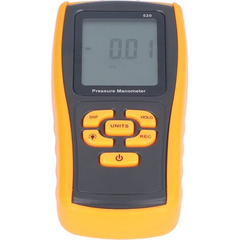 Digitales Manometer, tragbares Luft-Gasdruckmessgerät aus ABS-Gummi zur Messung des Filterwiderstands und der Windgeschwindigkeit (1/5)