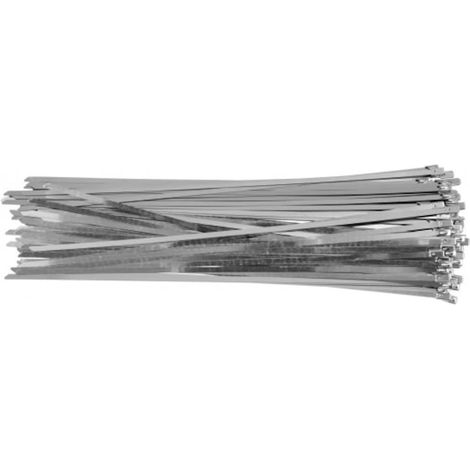 Colliers de serrage métalliques réglables 4,6 x 300 mm, lot de 100