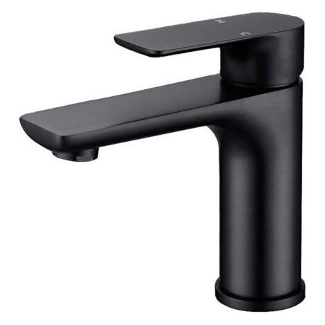 Robinet de salle de bain moderne, robinet d'évier au design élégant, cuisine, mitigeur en acier inoxydable, eau chaude et froide disponible, robinet en acier inoxydable noir-TONCHEAN (1/5)