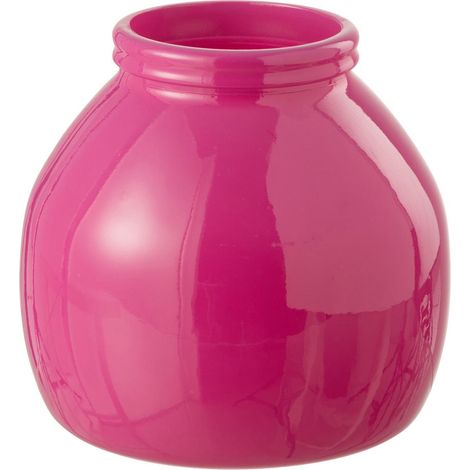 Vase Déco en Verre "Cocoon" 20cm Rose (1/3)