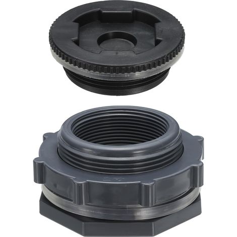 Raccord de Cloison en PVC avec Bouchon G 2 pour Seau de Pluie Gris (1/5)