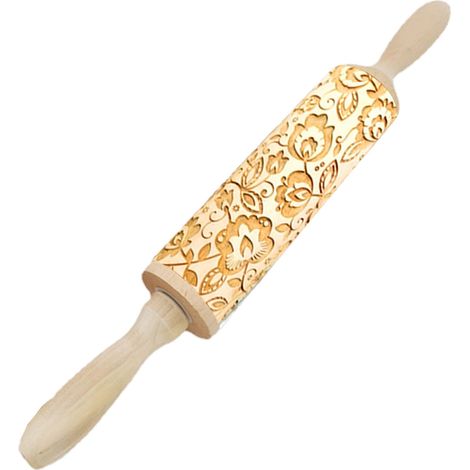 Rouleau À Pâtisserie - Rouleau À Motifs - En Bois - 35 X 4,5 Cm - 1 Pièce (1/5)