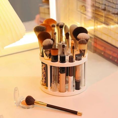 Kosmetik-Organizer – Aufbewahrungsbox – 45 Fächer für Kosmetikartikel – Lippenstift- und Pinselaufbewahrung – Für Büro und Badezimmer – Transparent – 25 x 15 x 10 cm (1/5)