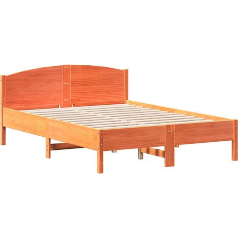 Maison Exclusive - Letto senza Materasso Marrone Cera 135x190 cm in Legno di Pino (1/5)