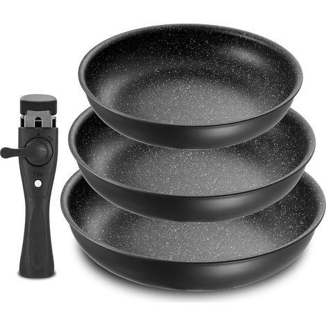 Set of 3 Non-Stick Frying Pans with Removable Handle (20/24/28cm) (1/5)