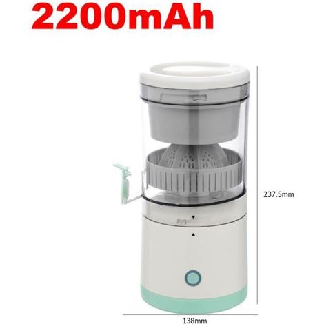 1 unité presse-agrumes électrique, rechargeable USB, 2200 mAh, bouteille intégrée, compact, idéal pique-nique et voyage