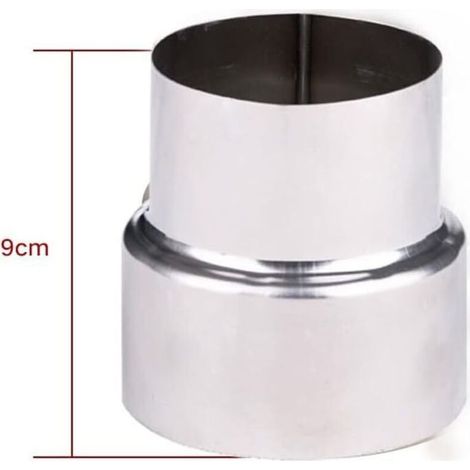 Réducteur de tuyau de fumée en acier inoxydable, adaptateur de cheminée, tuyau de poêle, réduction en acier inoxydable, tuyau de fumée, tuyau de poêle (90-80mm) (1/4)