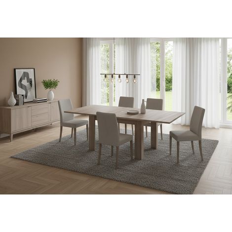 Tavolo Allungabile - 8 Posti Allungabile, Marrone Rovere, -, 90x90x75h cm Potosi