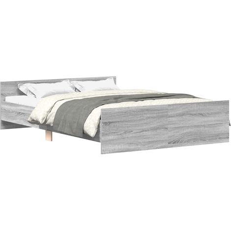 Maison Exclusive - Cadre de lit sans matelas sonoma gris 150x200 cm (1/4)