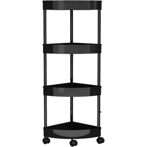 TrAdE Shop Traesio - Carrello Mensole Angolari 4 Livelli Con Ruote Portaoggetti Supporti Soggiorno Bagno Cucina - (1/5)