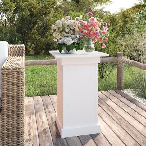 Support à fleurs - Support Plante Blanc 40x40x60 cm Bois de pin solide BV697162 - BonneVie (1/5)