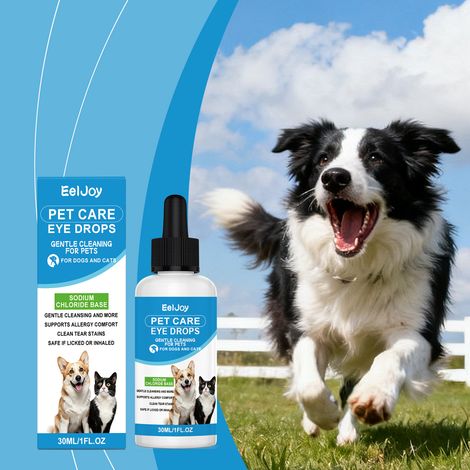 Solution oculaire douce pour animaux de compagnie, pour un nettoyage et une hydratation en douceur des yeux, adaptée à un usage quotidien confortable -- 30 ml (1/5)