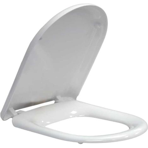 Sedile wc bianco termoindurente con cerniere in acciaio - Rallentata