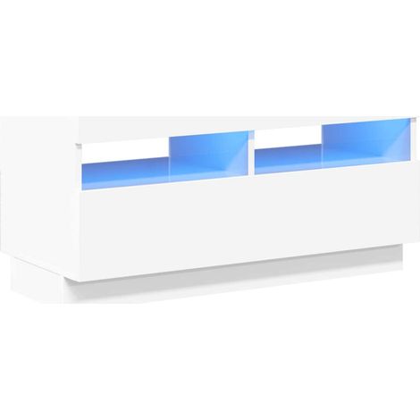 Maison Exclusive - TV-Schrank mit LED-Leuchten Hochglanz-Weiß 80x