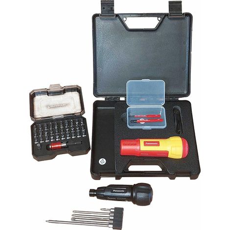 Juego de Destornilladores Inalámbricos 1000V, Panasonic, Con BITS, Herramientas Eléctricas, Alta Resistencia y Seguridad.