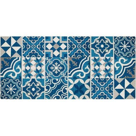Tappeto Cucina In Ciniglia Arredo Moderno Passatoia Multiuso Ingresso Corridoio Antiscivolo Prodotto Italiano Disegni Piazzati Cotone Varie Misure Lavabile In Lavatrice Lavatrice Cementine Ottanio - 5
