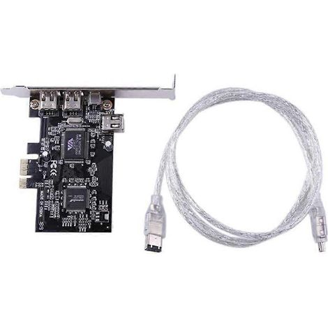 Carte adaptateur PCIe 4 ports (3 x 6 broches + 1 x 4 broches) FireWire 800 IEEE 1394 haut débit 800 Mbps, câble adaptateur 6 broches vers 4 broches inclus (1/5)