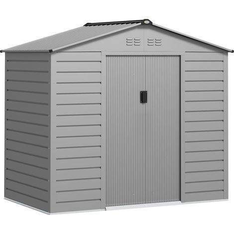 Casetta da giardino in acciaio zincato 213x131x192 cm grigia MODENUIT (1/5)