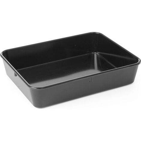 Bandeja de melamina para carne y alimentos, 280 x 210 x 60 mm, color negro - Hendi 568804