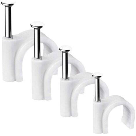 Un ensemble de 4 clips de câble ronds robustes et durables, utilisables comme attaches de câble, organisateurs de câbles et serre-câbles, disponibles en 4 tailles : 4 mm, 6 mm, 8 mm et 10 mm - pour la (1/4)