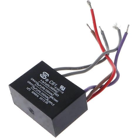 Condensateur de connexion pour relais de puissance électrique CBB61 : 4,5 µF + 6 µF + 5 µF, 250 V, 5 fils (1/5)