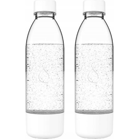 Dafi PushAir 0,7-Liter-Sprudelflasche, 2er-Set, weiß