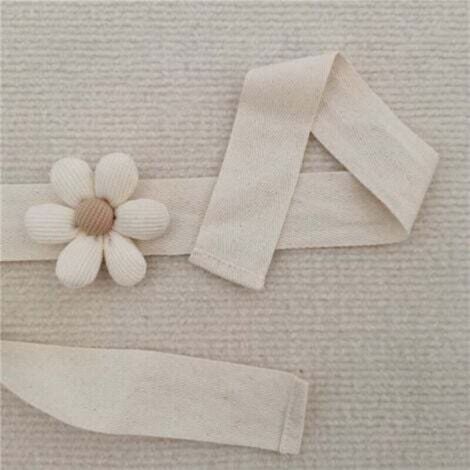 Set mit 2 handgefertigten Raffhaltern aus Seil für Gardinen zur Dekoration von Wohn- oder Büroräumen (Blumenmuster), Cremeweiß