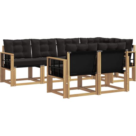 Outdoor-Sofagarnitur 7 Stk. Weiß und Schwarz vidaXL (1/5)