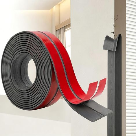 Moulure Murale Adhésive 3m x 40mm Flexible, Cornière PVC Plinthe Souple Autoadhésive, Baguette de Finition et Protection Angle Mur Étanche pour Cuisine, Salle de Bain, Fenêtre (1/5)