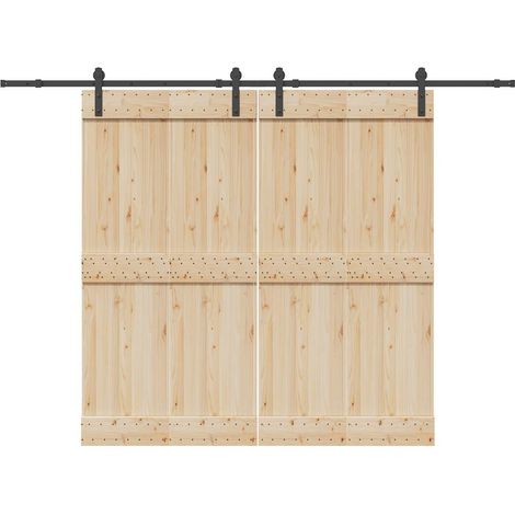 Schiebetürbeschlag-Set 427 cm Stahl Schwarz