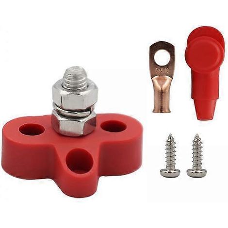 kits de borniers de distribution d'alimentation 48 V pour camion, voiture, camping-car, rouge, à une seule borne (1/5)