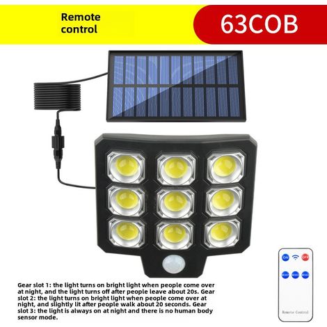 Neues Modell 2025 für ländliche Gartenbeleuchtung, Garagenbeleuchtung, Solarwandleuchte, Solarlampe, Außenhofbeleuchtung (TY01029 einzelne Wandleuchte mit 63 COBs) (1/4)