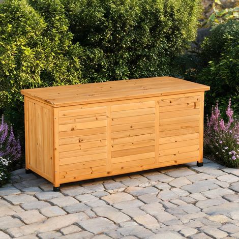 Coffre de rangement d'extérieur en bois 127 x 56 x 60 cm (1/5)