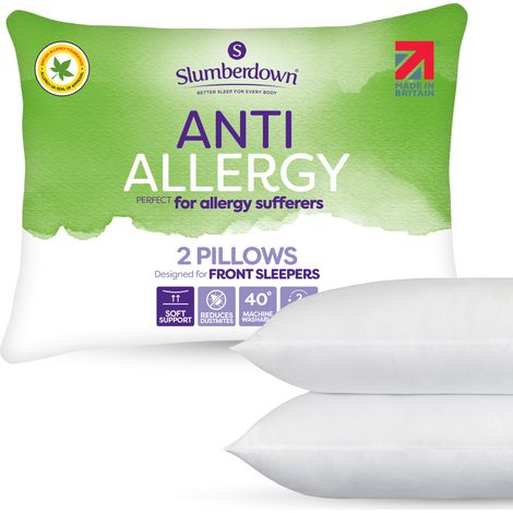 Slumberdown Anti Allergy Pillow, Soft Support, 2 Pack