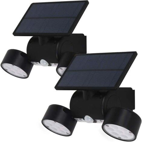 Lampe solaire extérieure étanche IP65, 30 LED, projecteur solaire avec détecteur de mouvement, lampe de sécurité murale solaire sans fil pour jardin, garage, cour, stand (1/5)