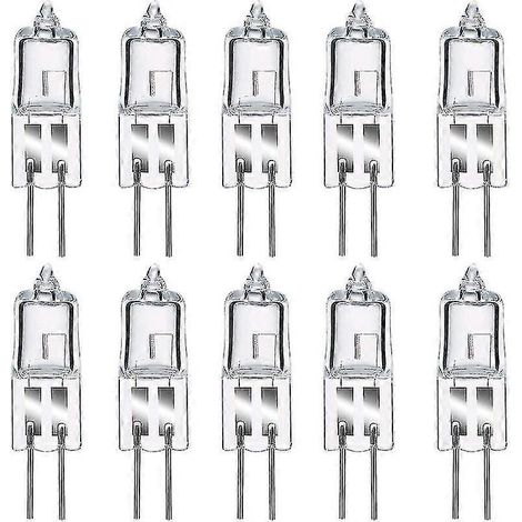 Ampoules halogènes G4 20 W 12 V, blanc chaud 2800 K, ampoule à capsule transparente dimmable, lot de 10. (1/4)