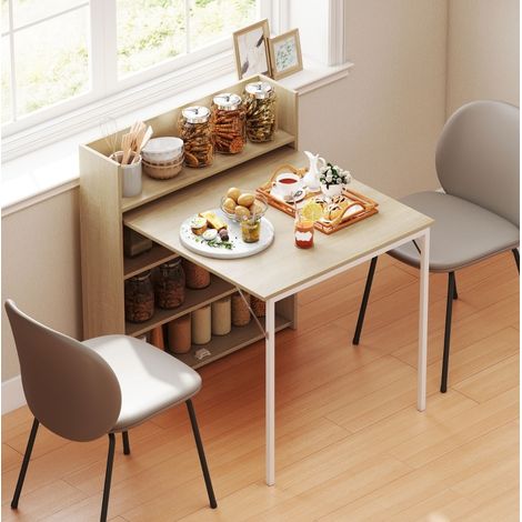 Tavolo allungabile 91x78,5x93 cm in legno effetto rovere, salvaspazio per cucina FloraGrace (1/5)