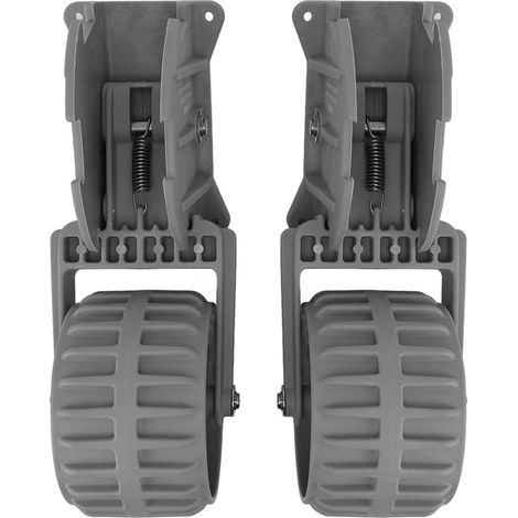 Paire de roues de remorquage en nylon pour bateau gonflable, faciles à installer, déplacement plage, pour raft et petit canoë (1/5)