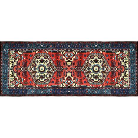 Alfombra ORIZ Rojo 80 x 200 cm 100% Poliéster vidaXL (1/4)