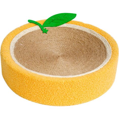 Bol à gratter pour chat, rond Orange, Sisal chanvre, Durable, anti-usure, gain de place, lit à gratter pour magasin familial d'intérieur (1/5)