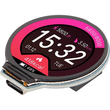 Carte microcontrôleur RP2040, écran LCD 1,28 pouce, puce RP2040 133 MHz, 264 Ko de SRAM, 4 Mo de mémoire Flash, module LCD rond pour Raspberry Pi Pico (remplacement DIY)