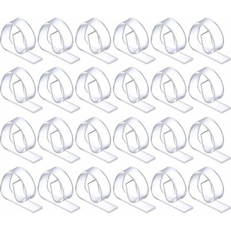 Filiyano-24 pinces à nappe en plastique transparent, idéales pour les pique-niques et les fêtes. (1/5)