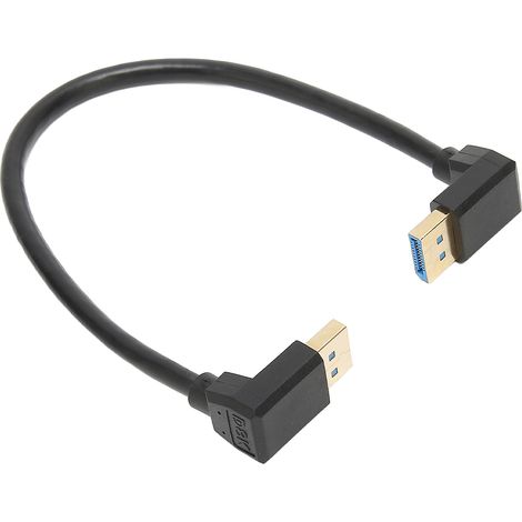 Câble DisplayPort 1.4 8K 60Hz coudé 90° mâle-mâle 32,4 Gbps haute vitesse fiable et stable (1/5)