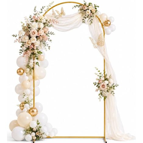 Wedding Arch, Garden Arch, Metal Arch, Birthday Arch, Wedding Arches, Decoration for Weddings, Birthdays, Parties (1.2 x 2.2 m) (1/5)