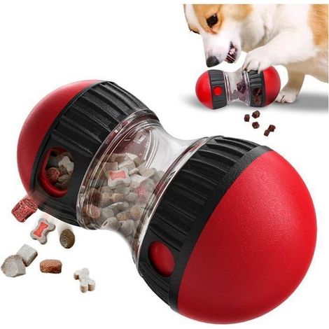 Jouet rouge pour chien, distributeur de croquettes interactif pour chien, jouet distributeur de nourriture pour chiot (1/5)