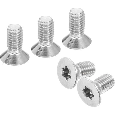 10 Pcs Vis Machines À Tête Plate M6-1 x 14mm Torx Argenté (1/5)