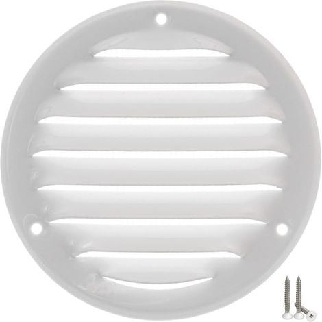 Ø 100mm Métal Blanc Grille d'aération avec protection anti-insectes - Grille de ventilation - Grille d'évacuation (1/5)